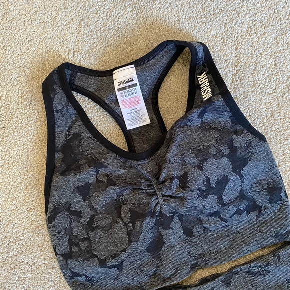 Gymshark adapt seamless black camo racer back sports bra small - Picture 7 of 7